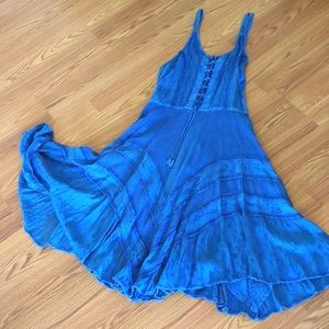 Bohemian lace front fit and flare dress